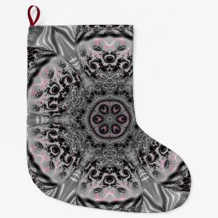 Grande Chaussette De Noël Le Jardin Fractal d'Argent