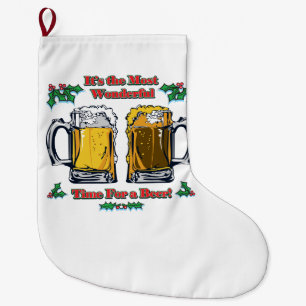 Grande Chaussette De Noël Le moment le plus merveilleux pour une bière