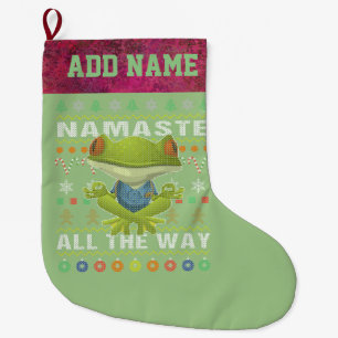 Grande Chaussette De Noël Le Namaste De La Grenouille Tout Le Long De Noël 