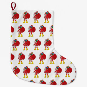 Grande Chaussette De Noël Le Père Noël porte de grosses bottes jaunes