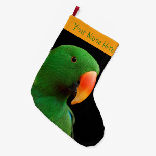 Grande Chaussette De Noël Le perroquet de l'écorce verte