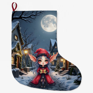 Grande Chaussette De Noël Le Petit Messager de Noël.