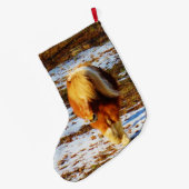 Grande Chaussette De Noël Le poney dans la neige (Dos (Accrochage))