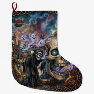 Grande Chaussette De Noël Le squelette amusant – Fantaisie celtique Steampun