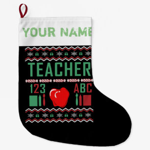 Grande Chaussette De Noël Le style laid du pull de Noël des enseignants