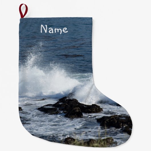 Grande Chaussette De Noël Le surf de l'océan Pacifique (Devant)