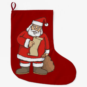 Grande Chaussette De Noël Lecture père Noël