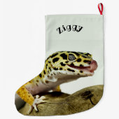 Grande Chaussette De Noël Leopard personnalisé Gecko Lizard (Dos)