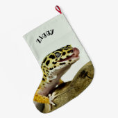 Grande Chaussette De Noël Leopard personnalisé Gecko Lizard (Dos (Accrochage))
