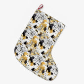 Grande Chaussette De Noël Léopards blancs en or (Devant (Accrochage))