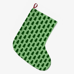 Grande Chaussette De Noël Les arbres de Noël verts