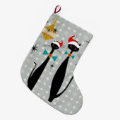 Grande Chaussette De Noël Les chats de Noël modernes de l'ère rétro atomique (Devant (Accrochage))