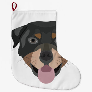 Grande Chaussette De Noël Les chiens d'illustration face Rottweiler