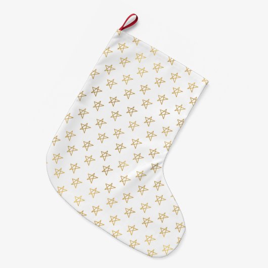 Grande Chaussette De Noël Les étoiles d'or brillent (Devant (Accrochage))