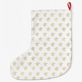 Grande Chaussette De Noël Les étoiles d'or brillent (Dos)