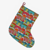 Grande Chaussette De Noël Les maisons d'hiver (Devant (Accrochage))