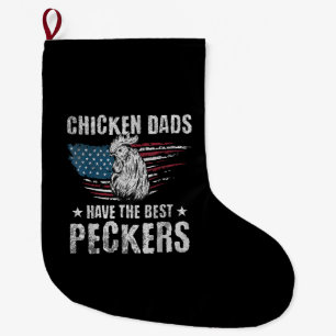Grande Chaussette De Noël Les papas poulets ont les meilleurs becs Ever Funn