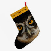 Grande Chaussette De Noël Les yeux dorés d'une chouette spectaculaire (Dos (Accrochage))