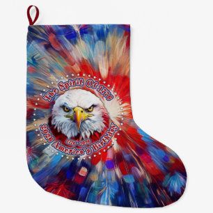 Grande Chaussette De Noël L'Esprit de 1776, 2026 L'aigle rouge de feu d'Amér
