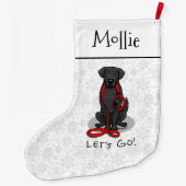 Grande Chaussette De Noël Let's Go! Walk Flat-Coated Retriever Dog (black) (Dos)