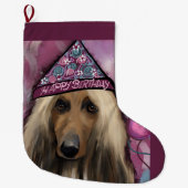 Grande Chaussette De Noël Lévrier Afghan (Devant)