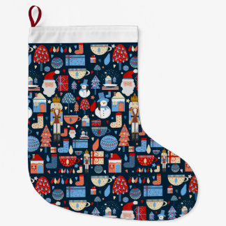 Grande Chaussette De Noël lindo patrón de Navidad