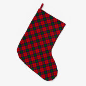 Grande Chaussette De Noël Lindsay tartan rouge vert plaid (Devant (Accrochage))