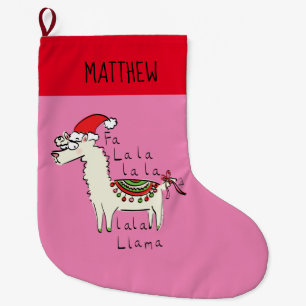 Grande Chaussette De Noël Llama Cute Funky Noël Vacances Enfants