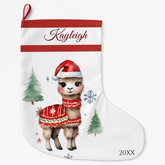 Grande Chaussette De Noël Llama Sweater Grande réserve de Noël (Devant)