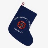 Grande Chaussette De Noël Logo du service d'incendie personnalisé (Devant (Accrochage))