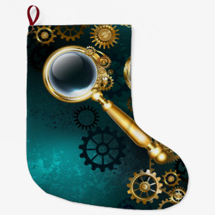 Grande Chaussette De Noël Loupe en style Steampunk