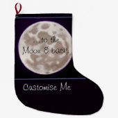 Grande Chaussette De Noël Lune peinte (Devant)