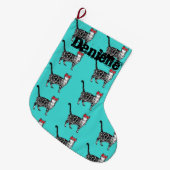 Grande Chaussette De Noël Lunettes de soleil en chat Whimsical Tabby Noël St (Devant (Accrochage))