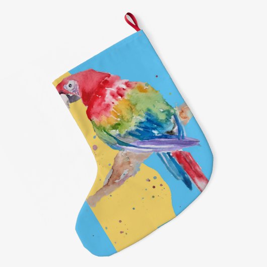 Grande Chaussette De Noël Macaws Macaw Parrot Boys Nom Noël Stocker (Dos (Accrochage))