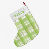 Grande Chaussette De Noël Madras Plaid Green (Dos (Accrochage))