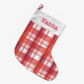 Grande Chaussette De Noël Madras Plaid Red (Devant (Accrochage))