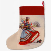 Grande Chaussette De Noël Magasin de Noël à l'ancienne (Dos)