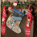 Grande Chaussette De Noël Magique Noël Snowman & Amis<br><div class="desc">Magie artisanale d'hiver avec des animaux boisés et des amis Noël Stocking. Ce design fantaisiste apportera un peu de magie, il suffit de l'accrocher sur la cheminée. Tout le texte est personnalisable. Il comporte différents personnages : une petite fille, bébé, bonhomme de neige, renard, cerf, oiseaux, corbeaux, écureuils et souris....</div>