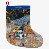 Grande Chaussette De Noël Magique Noël Snowman & Amis (Devant)