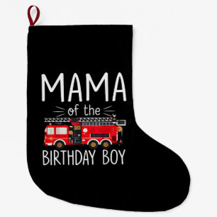 Grande Chaussette De Noël Maman du garçon d'anniversaire Camion d'incendie p