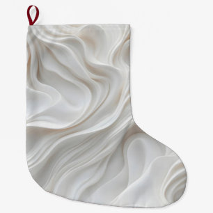 Grande Chaussette De Noël Marbre blanc minimaliste Vague de marbre moderne