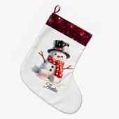 Grande Chaussette De Noël Marshmallow Fluffy Snowman (Devant (Accrochage))