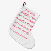 Grande Chaussette De Noël Mastiff vilain de Neopolitan (Devant (Accrochage))