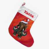 Grande Chaussette De Noël Mastodon de vacances mignonnes (Devant (Accrochage))