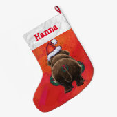 Grande Chaussette De Noël Mastodon de vacances mignonnes (Dos (Accrochage))
