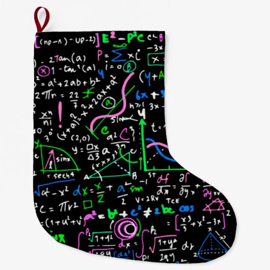 Grande Chaussette De Noël Math cycle linéaire mathématique éducation cercle (Devant)