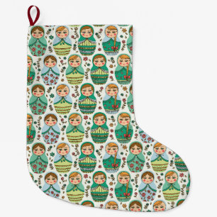 Grande Chaussette De Noël Matreshka Grande réserve de Noël