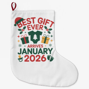Grande Chaussette De Noël Meilleur Cadeau de Noël pour les couples de janvie