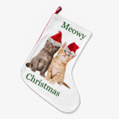 Grande Chaussette De Noël Meowy Christmas Kitten Christmas Stocking (Devant (Accrochage))