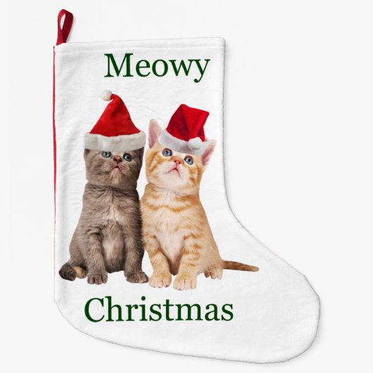Grande Chaussette De Noël Meowy Christmas Kitten Christmas Stocking (Devant)
